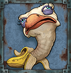 Bizarre mid symbol – ostrich-banana hybrid